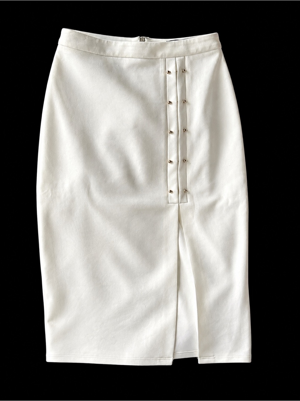 Rehab White Pencil Skirt with Front Stud Detailing